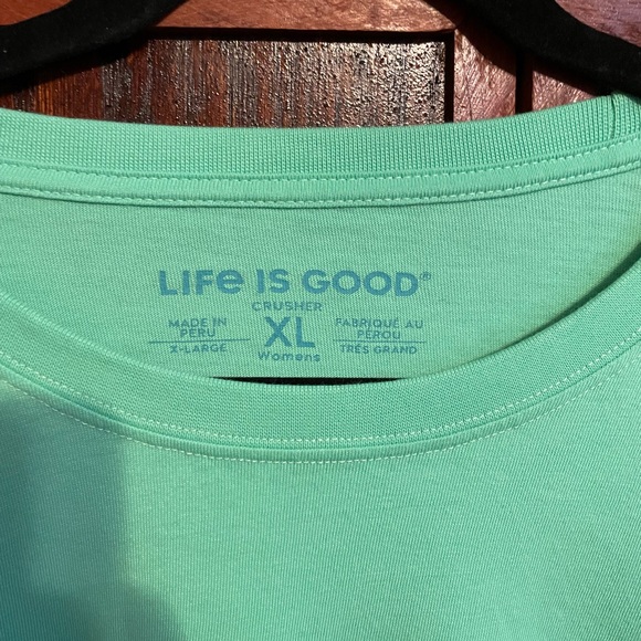 Life Is Good XL Women’s Mint Green Peace Long Sleeve Tee - Picture 2 of 3
